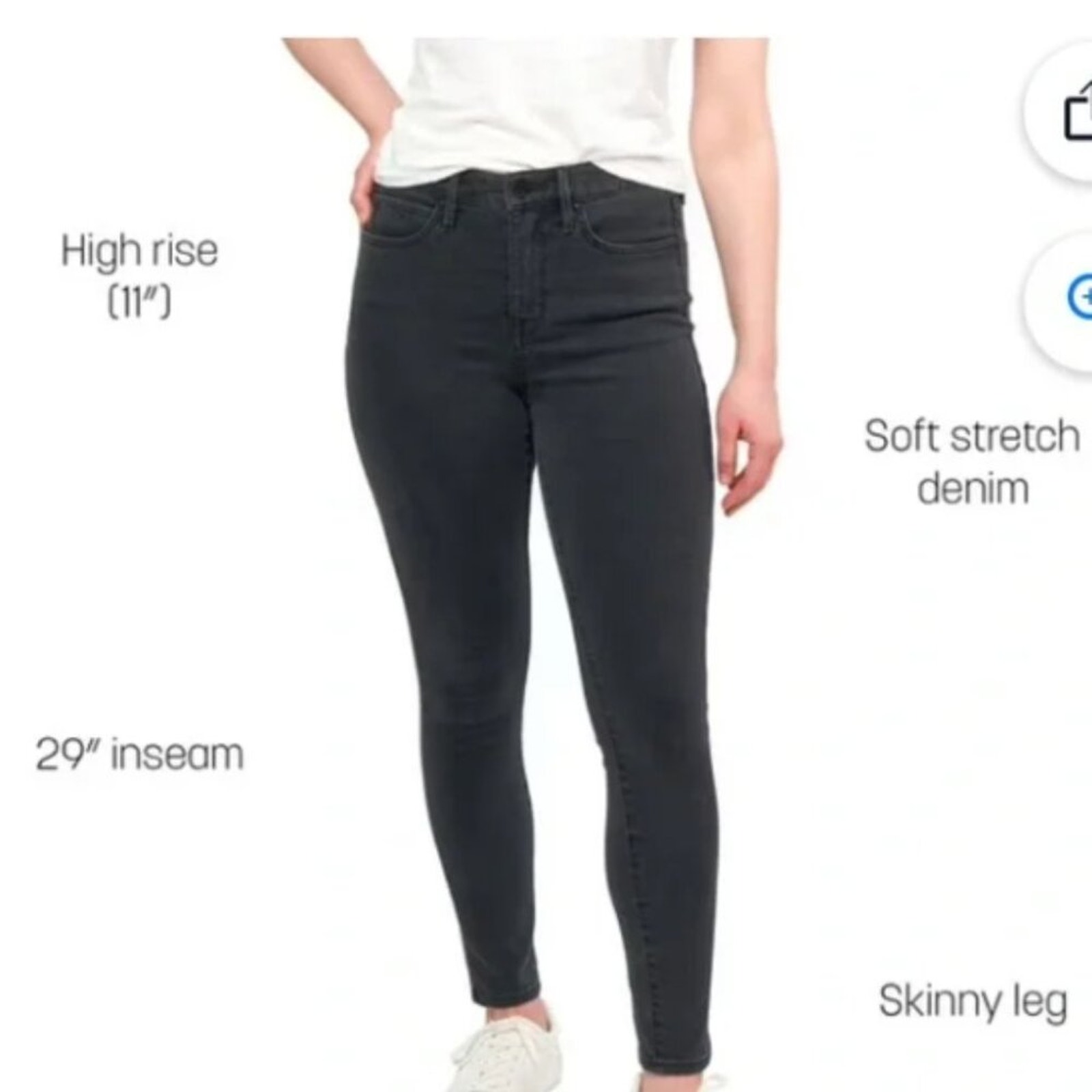 Seven7 Women's Black Metro Skinny 5 Pocket Stretch High Rise Jeans Size 14
